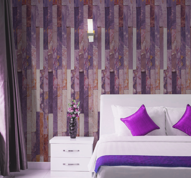 Marmor tapete in eleganten rosa paneelen - TenStickers