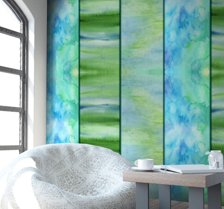 Türkisfarbene Flüsse abstrakte Tapete - TenStickers