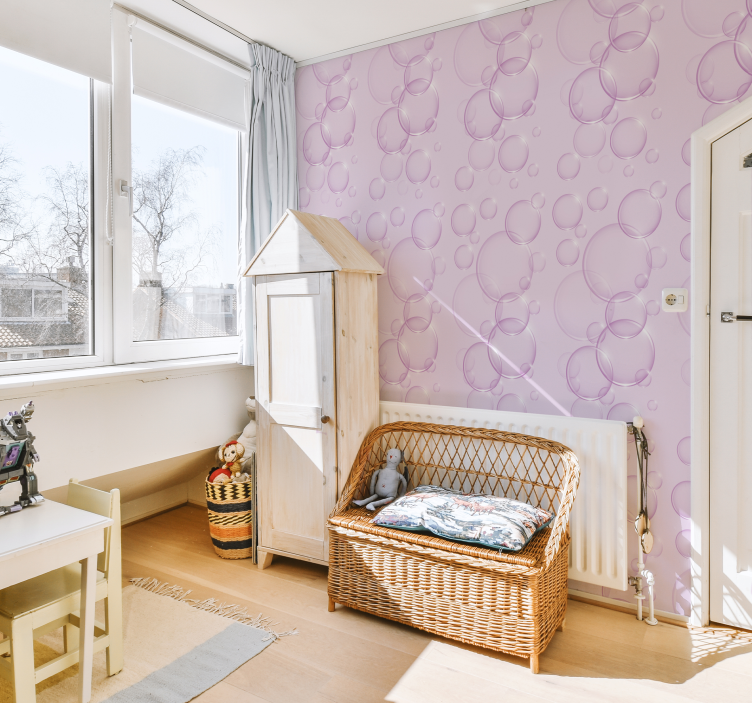 Seifenblasen blauer Hintergrund Tapete - TenStickers