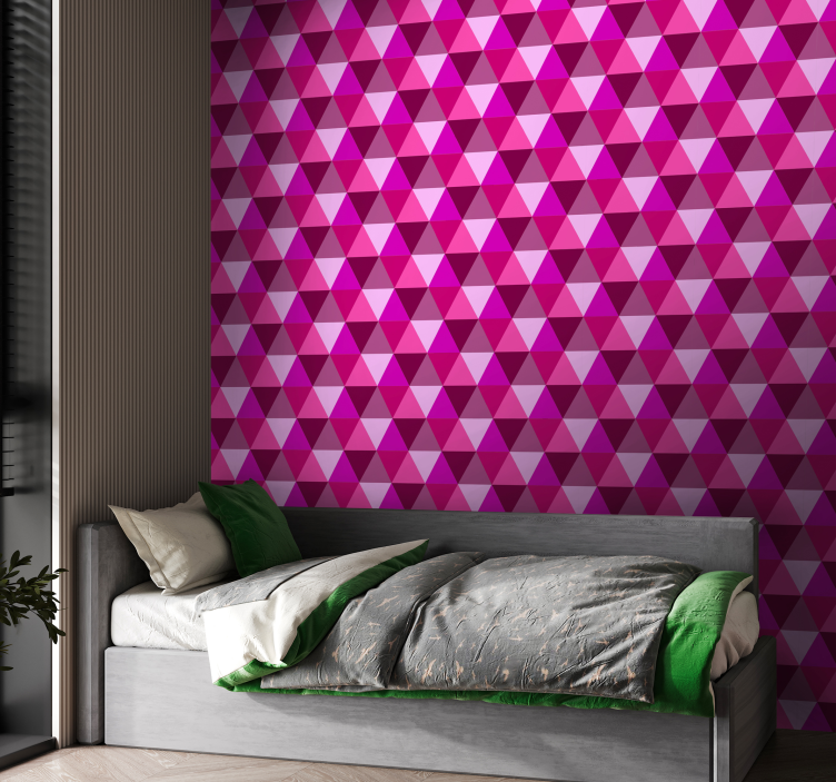 Tapeten rosa Fuchsia geometrisch - TenStickers