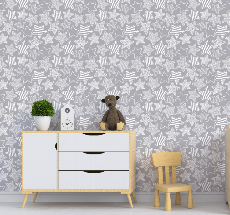 Weiße Sterne Tapete - TenStickers