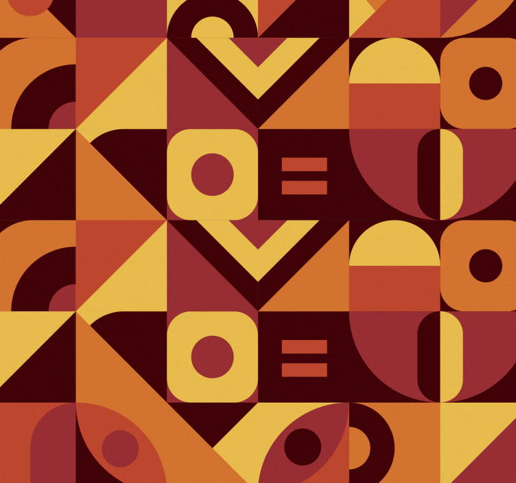 Geometrische Tapete geometrische liebe - TenStickers