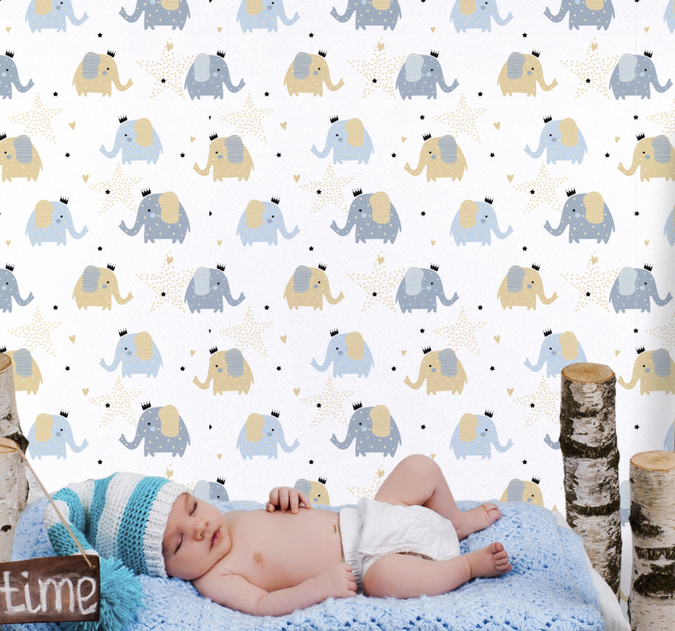 Tapete Babyzimmer cartoon-elefanten - TenStickers