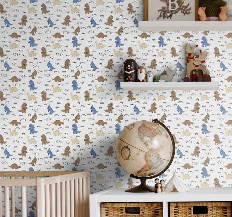 Tapete Babyzimmer dinosaurier-muster - TenStickers