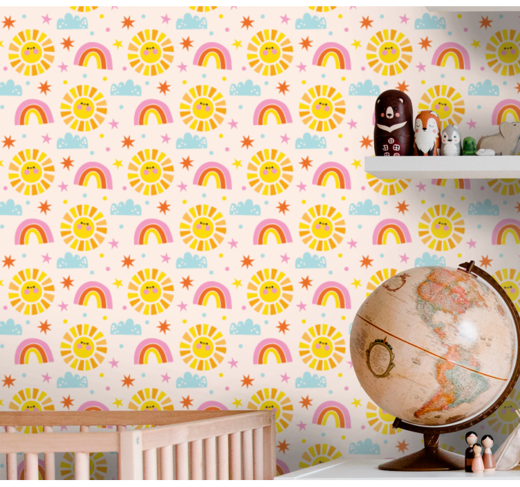 Tapete Babyzimmer sonnenschein regenbogen - TenStickers