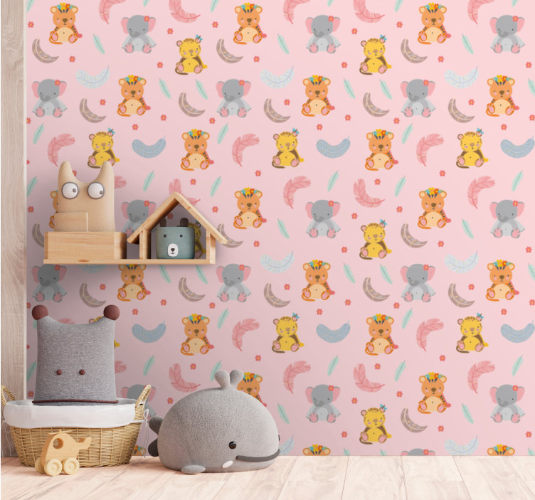 Tapete Babyzimmer baby-dschungeltiere - TenStickers