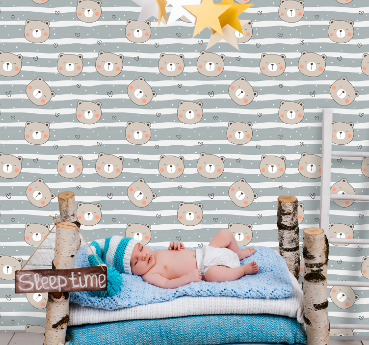 Tapete Babyzimmer baby-bär-muster - TenStickers