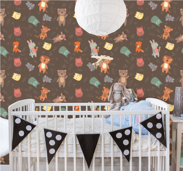 Tapete Babyzimmer tier-spielzeit-bilder - TenStickers