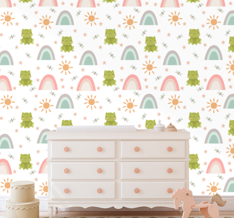 Tapete Babyzimmer verspielte drachen - TenStickers