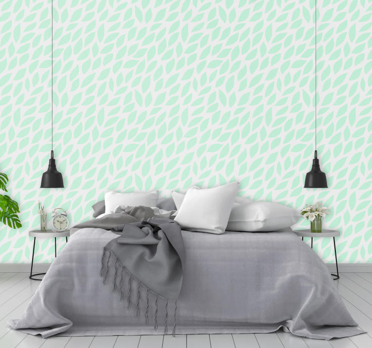 Blumentapete Grüne blütenblätter Tapete - TenStickers