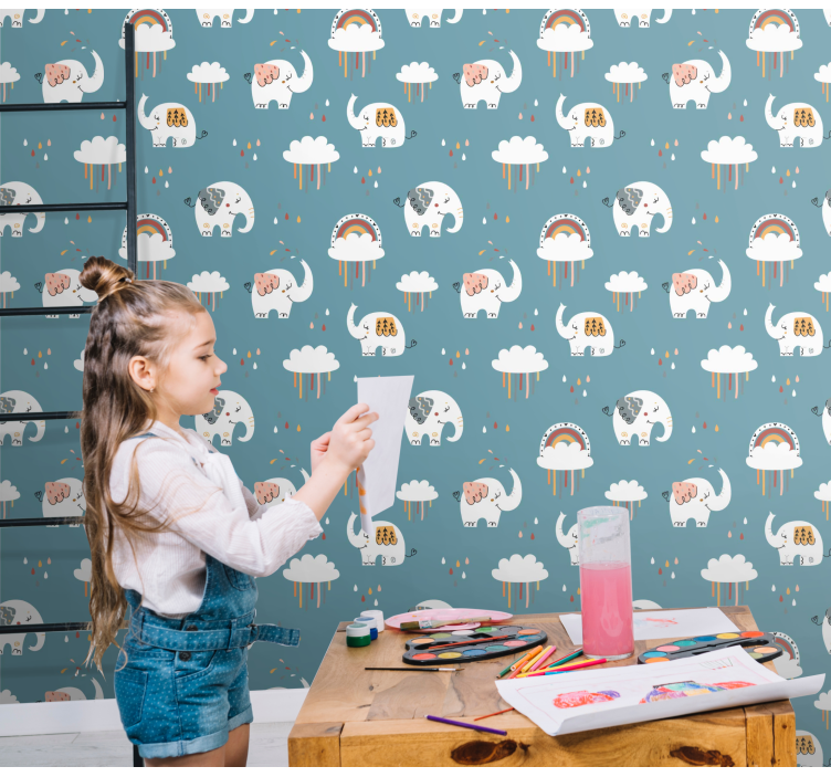 Tapete Elefant verspielte elefantenparade - TenStickers