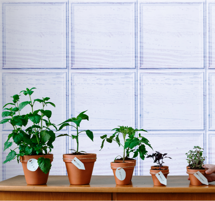 Tapete Fliesen blau-weißes muster - TenStickers