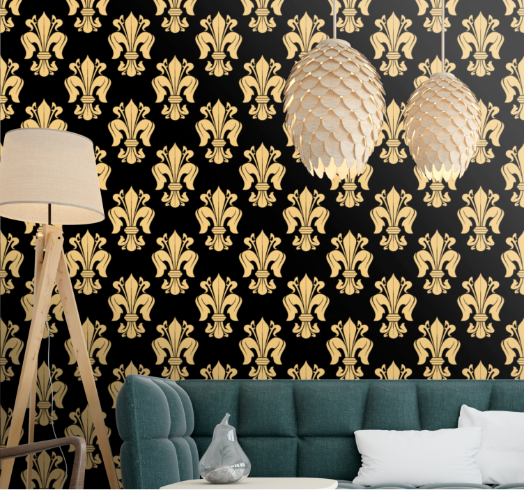 Barock tapete mit elegantem fleur-de-lis muster - TenStickers