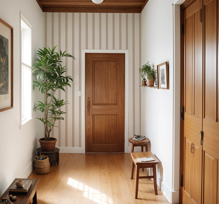 Tapete Flur beige streifen - TenStickers