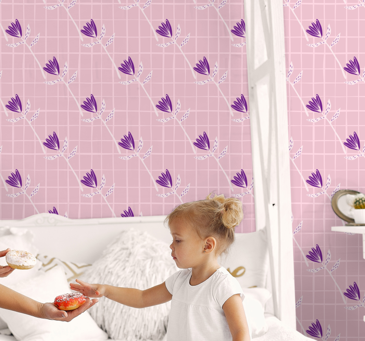 Tapete geometrisch geometrisches blumenmuster - TenStickers