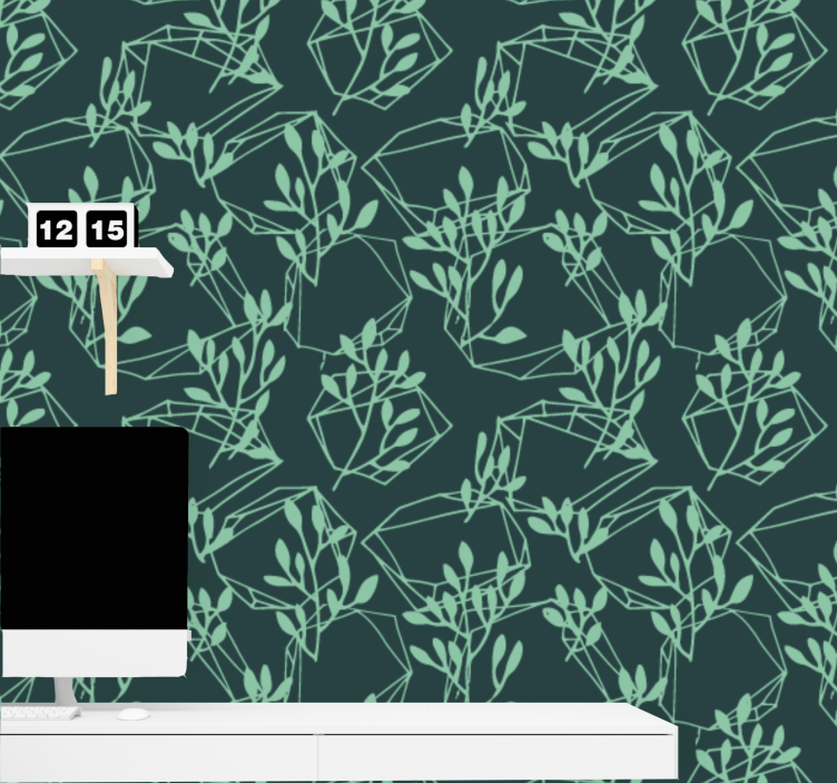 Tapete geometrisch geometrisches laubmuster - TenStickers