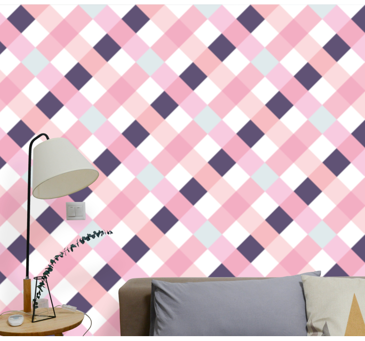 Tapete geometrisch pastell argyle-muster - TenStickers