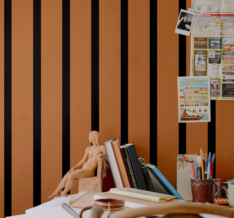 Gestreifte Tapete streifendesign - TenStickers