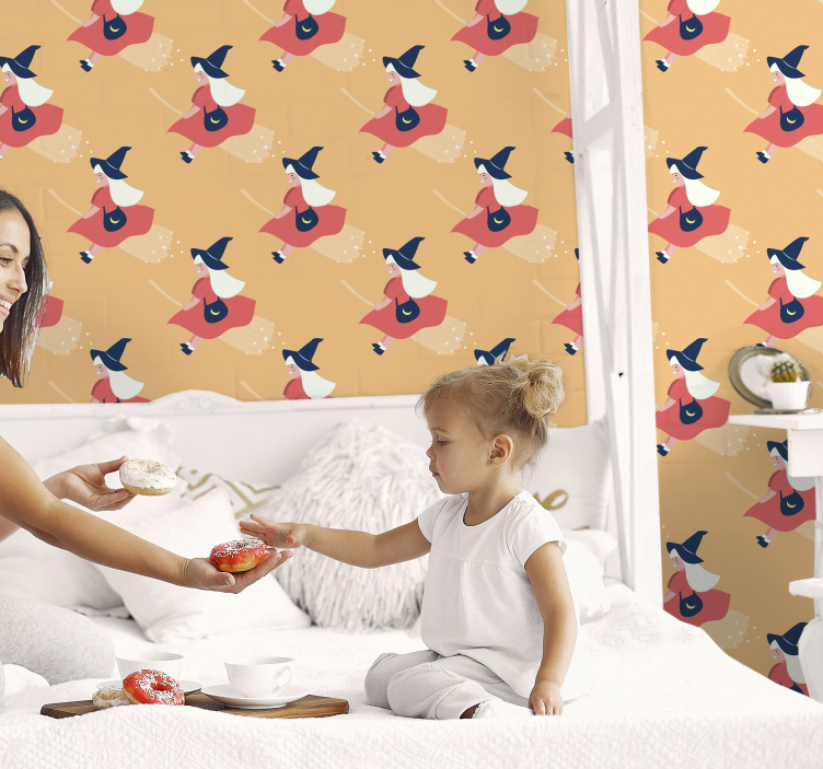 Tapete halloween mit magischen hexenfiguren - TenStickers