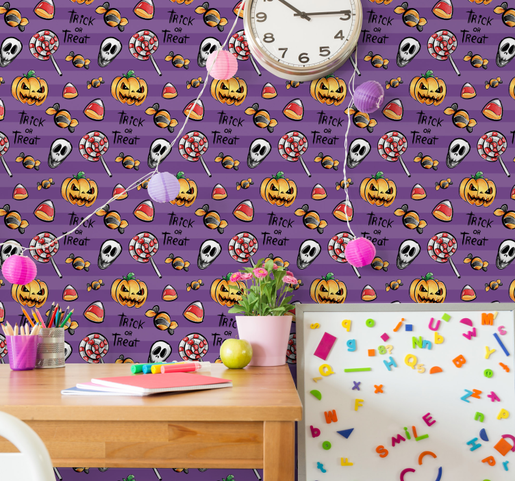 Tapete Halloween thema „gruselige leckereien“ - TenStickers