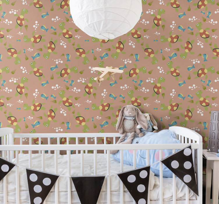 Tier Tapete Fröhliche Schildkröten schwimmen - TenStickers