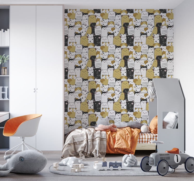 Kinderzimmer Tapete süße Hundemuster - TenStickers