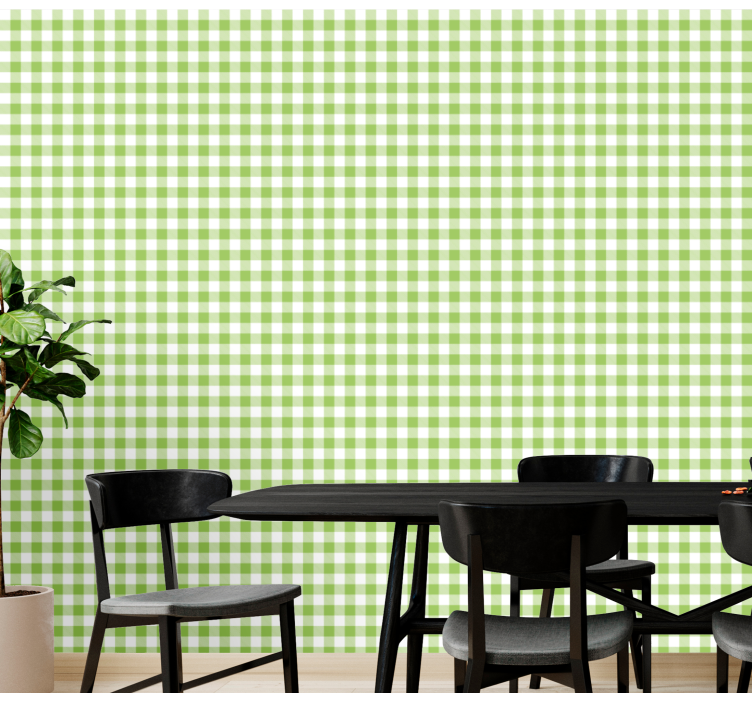 Tapete Esszimmer gingham-karomuster - TenStickers