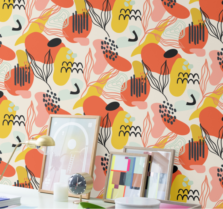 Tapete Kunst abstrakte organische formen - TenStickers