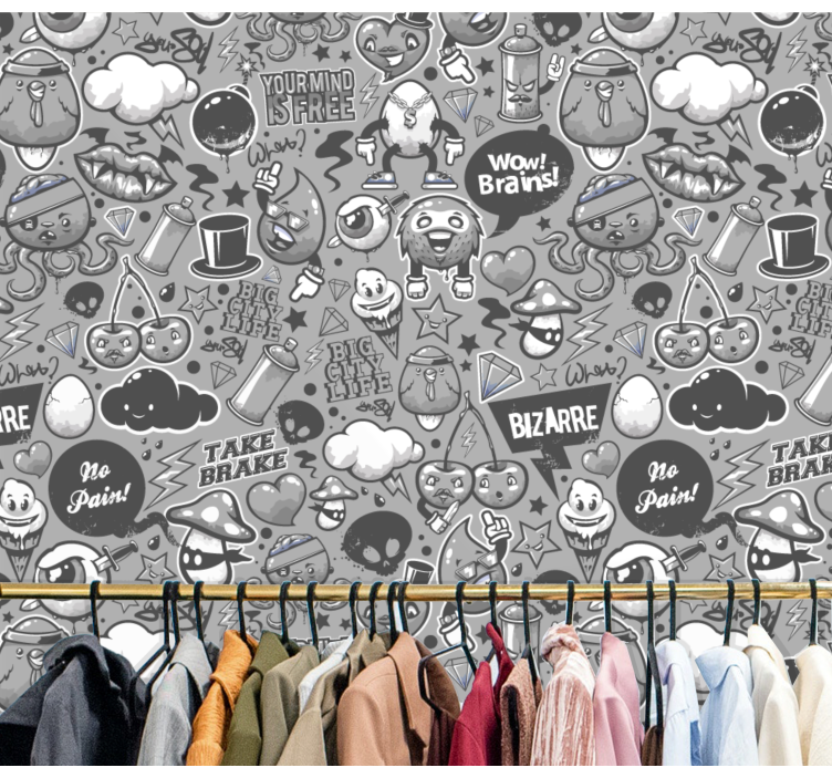 Tapete Kunst eklektische kritzeleien - TenStickers