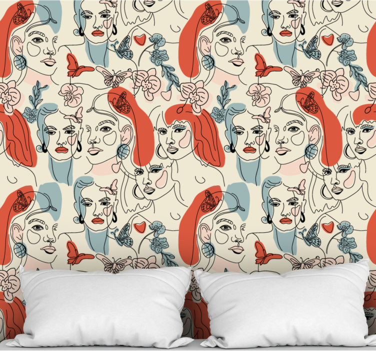 Tapete Kunst feminine strichzeichnungen - TenStickers