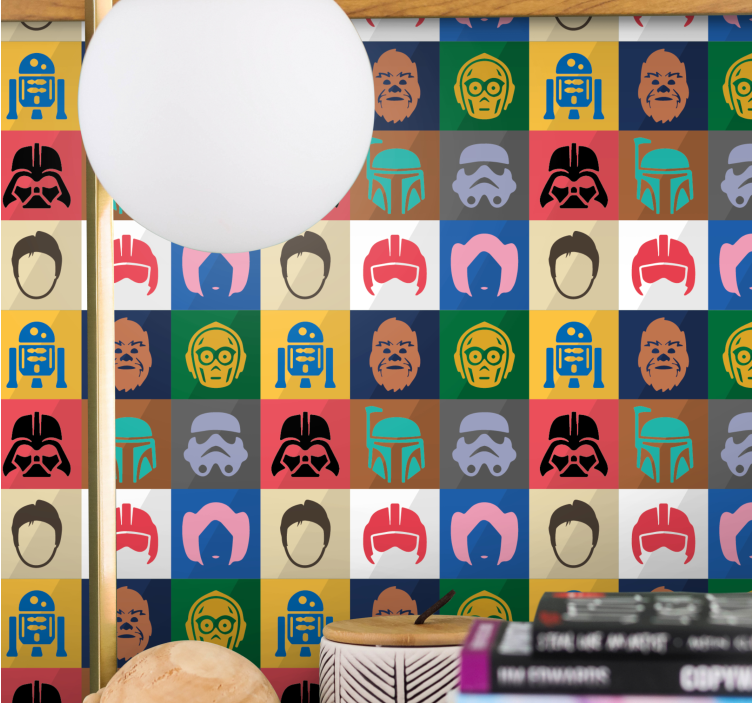 Tapete Kunst ikonisches charakterraster - TenStickers