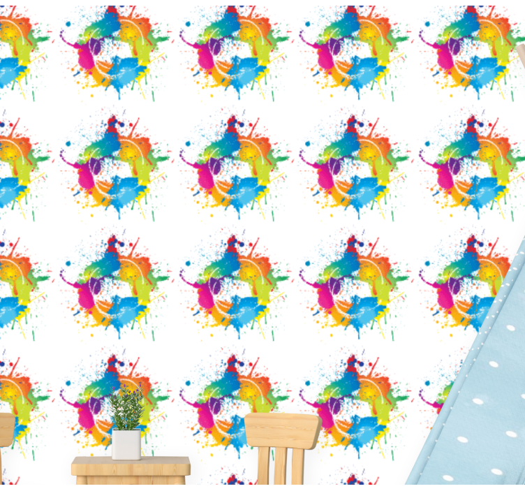 Tapete Kunst spritzer-farbeffekt - TenStickers