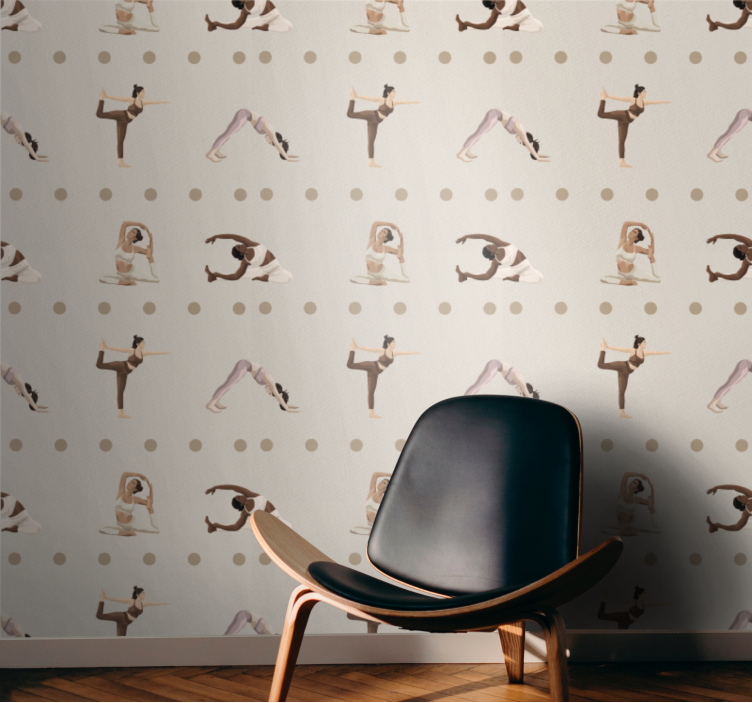 Tapete Kunst yoga-posen figuren - TenStickers