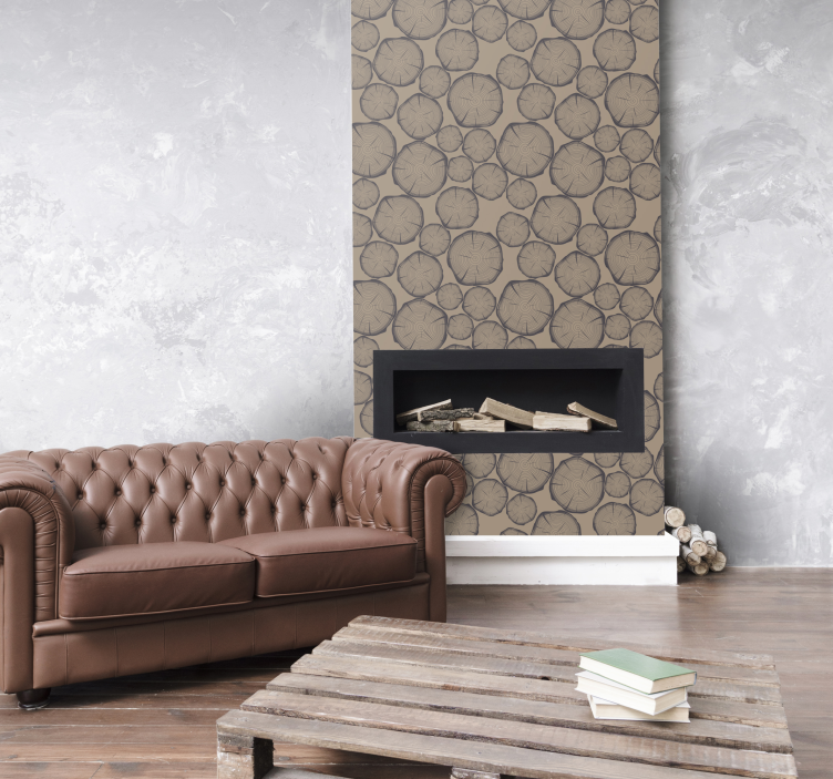 Landhaus Tapete Baumstamm - TenStickers