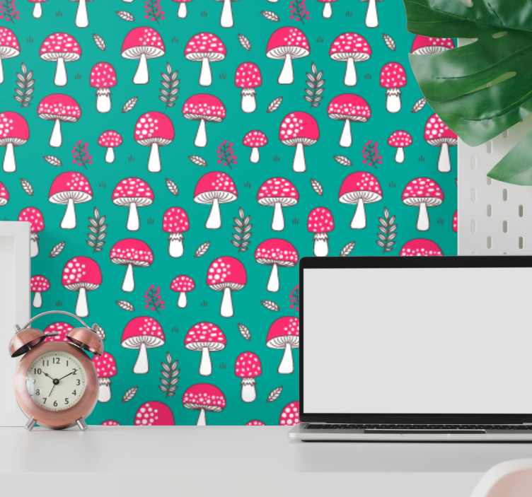 Tapete Natur waldpilzmuster - TenStickers