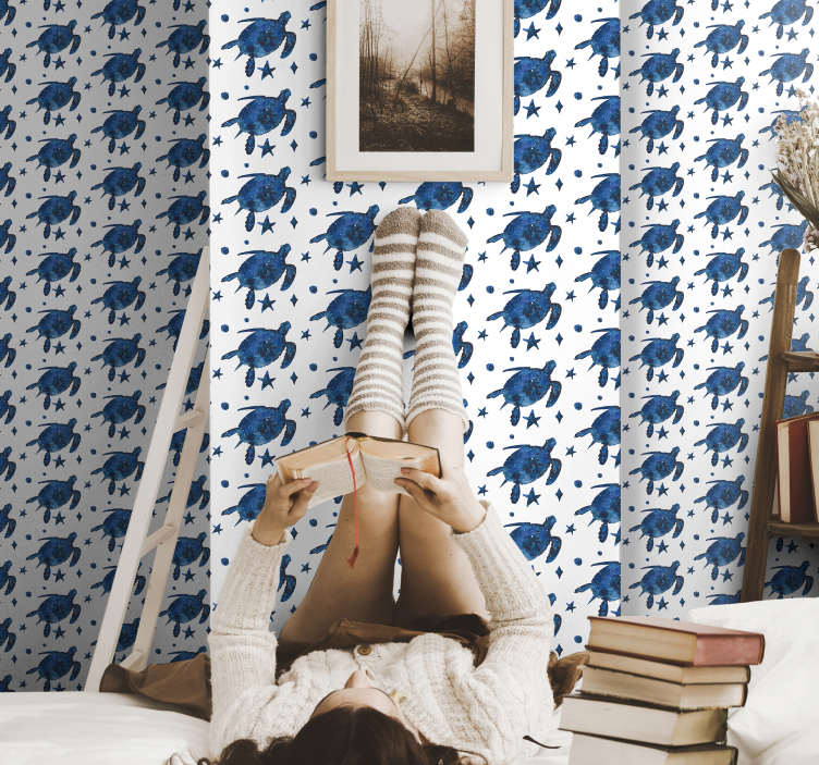 Tier Tapete Schildkröte mit Galaxien Muster - TenStickers