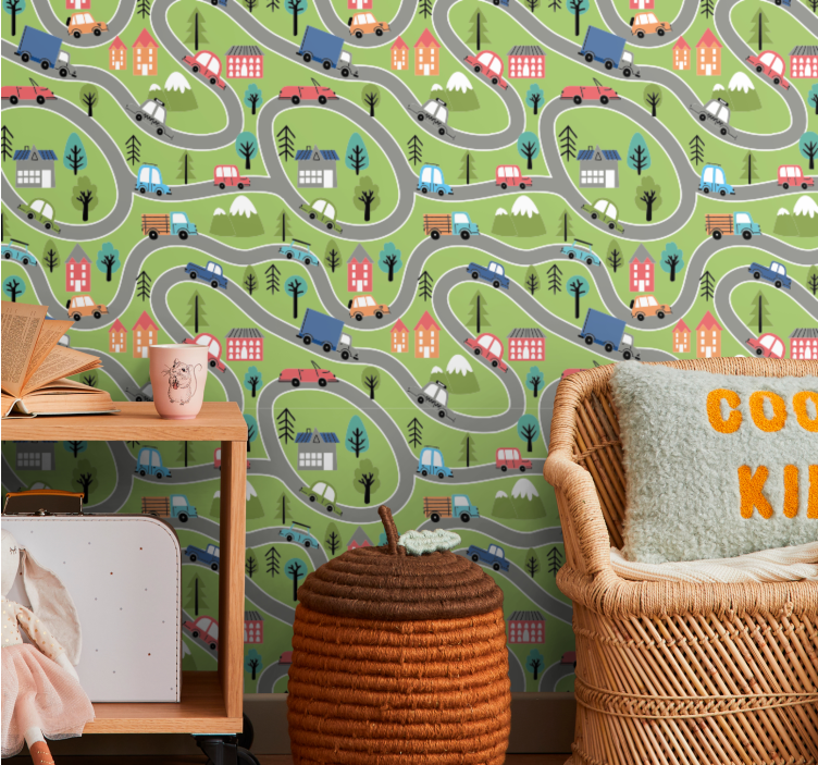 Tapete Städte kurvenreiche straßenszene - TenStickers