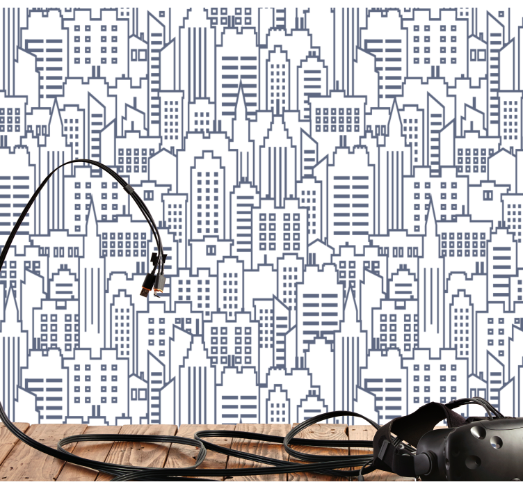 Tapete Städte silhouetten der städtischen skyline - TenStickers