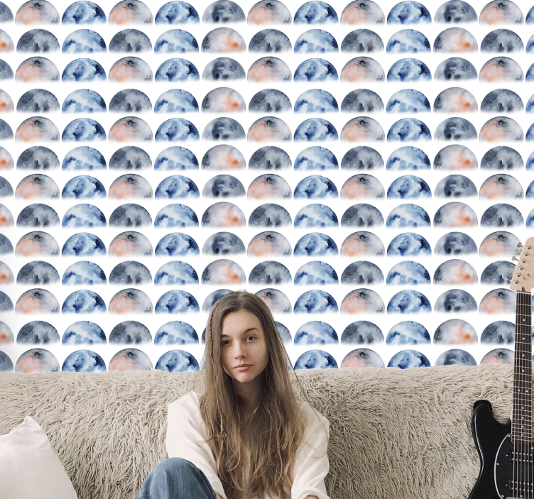 Tapete Sterne himmlische mondsichel - TenStickers