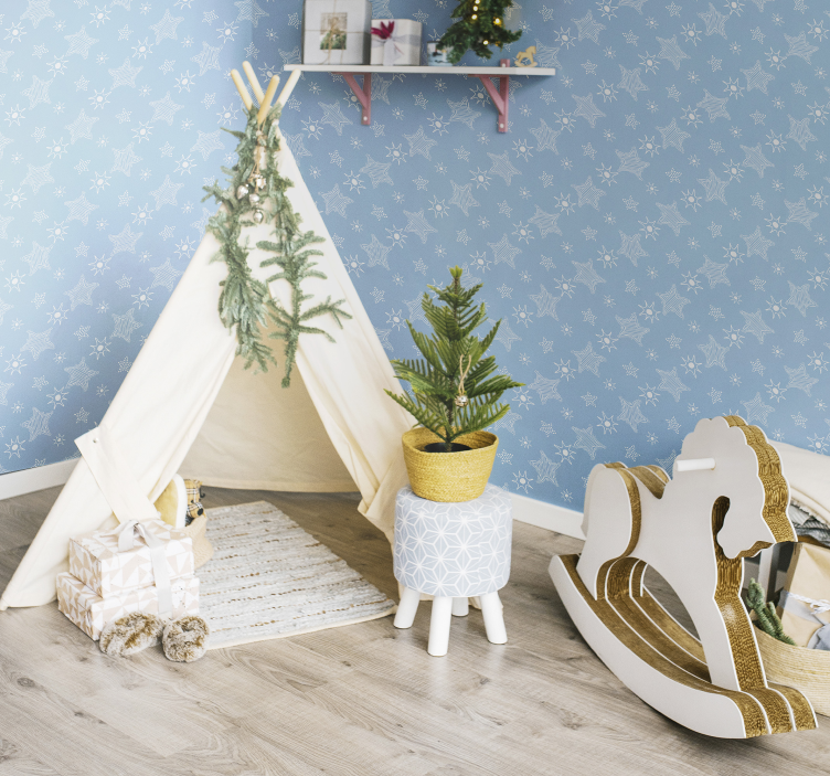 Tapete Sterne blaues kindermuster - TenStickers