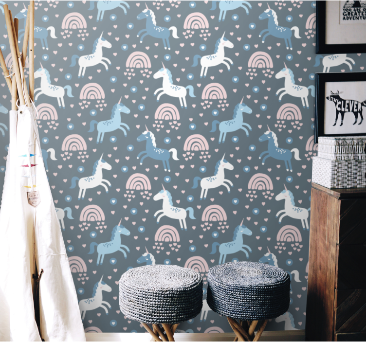 Tapete Tiere giraffen-regenbogen-motiv - TenStickers