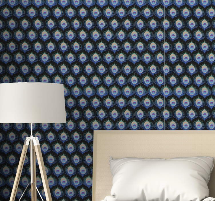 Tapete Vögel pfauenfedermuster - TenStickers