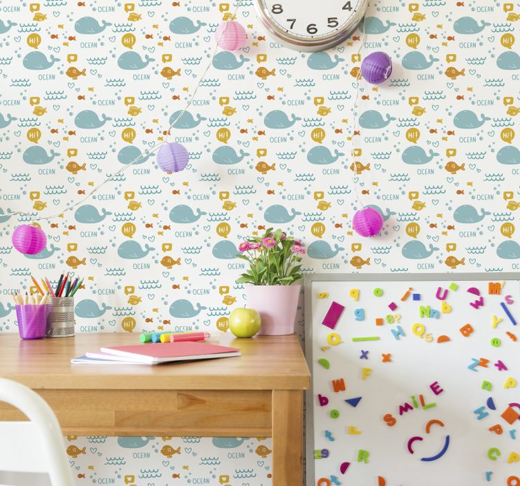 Tapete Tiere süße ozeanwale - TenStickers