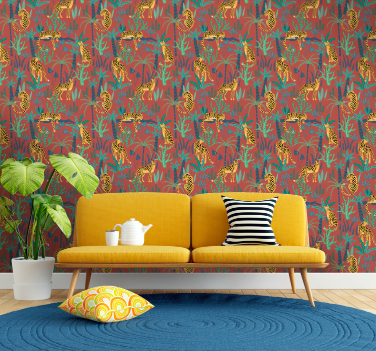 Tapete Tiere tropische dschungelszene - TenStickers