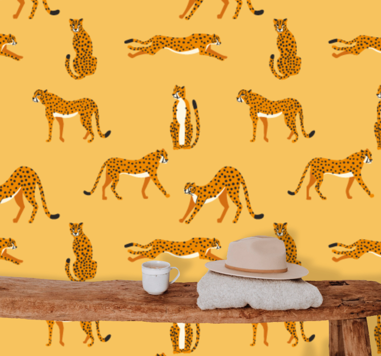 Tapete Tiere verspielte leoparden - TenStickers