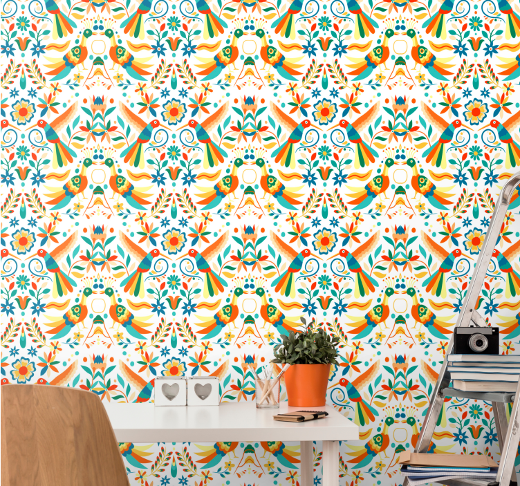 Tapete Vögel traditionelles muster - TenStickers