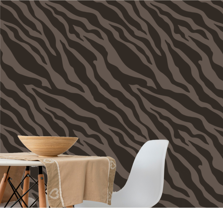 Tapete Zebra stilvolles schwarz-braunes muster - TenStickers