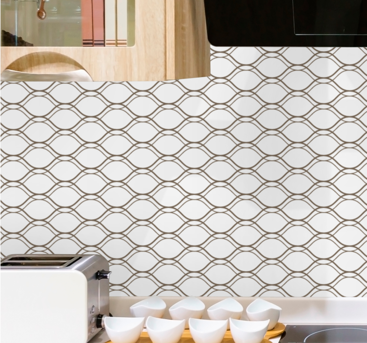 Tapete Küche Braunes geometrisches wellenmuster - TenStickers