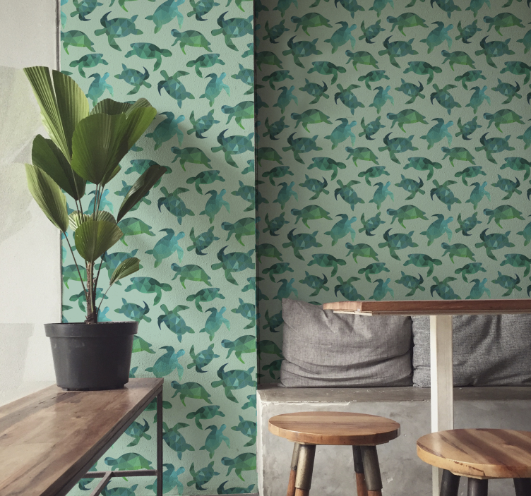 Tapete Grüne Schildkröten - TenStickers