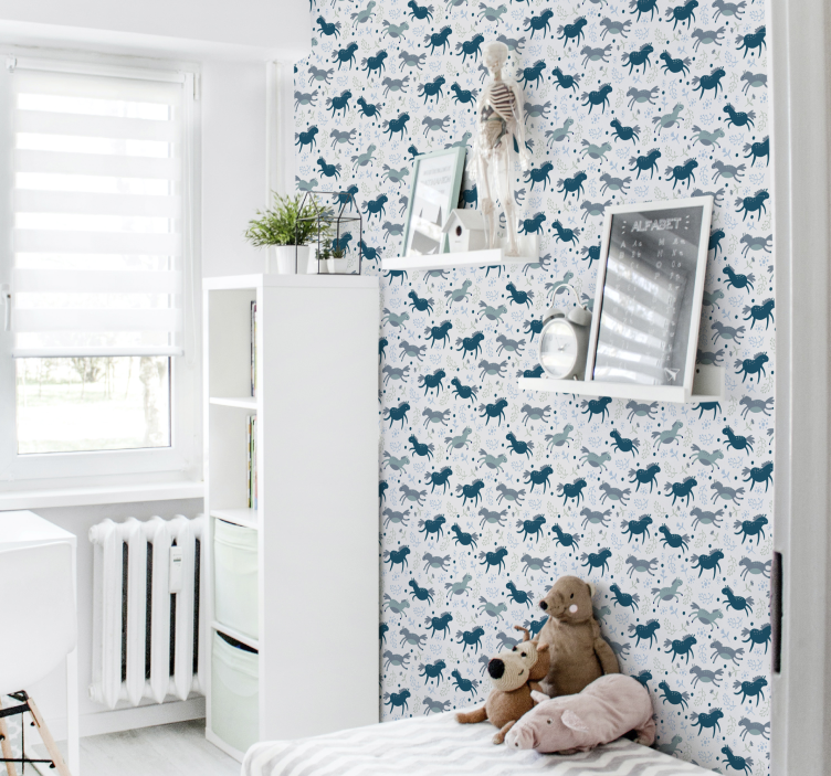 Tier Tapete Tapete mit subtilen pferden - TenStickers